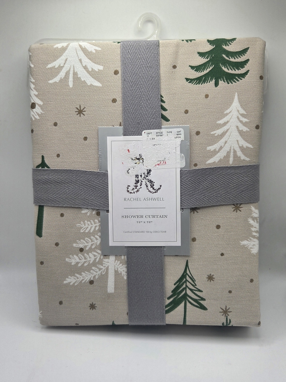 Rachel Ashwell Christmas Denmark Trees Shower Curtain NWOT